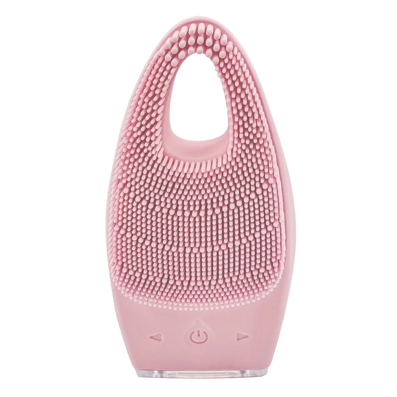 Waterproof Mini Face Cleanser Brush Deep Cleaning Soft Silicone Brush for Face Electric Face Exfoliating & Massaging Brush Pink