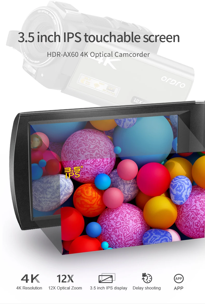 4K Living Stream Vlog Video Camera WIFI professional Camcorder with Hot Shoe Support External Accessories MIC LED Light