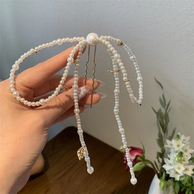 2024 New Pearl Bow Hairpin Women Fashion Hair Stick Hair Accessories