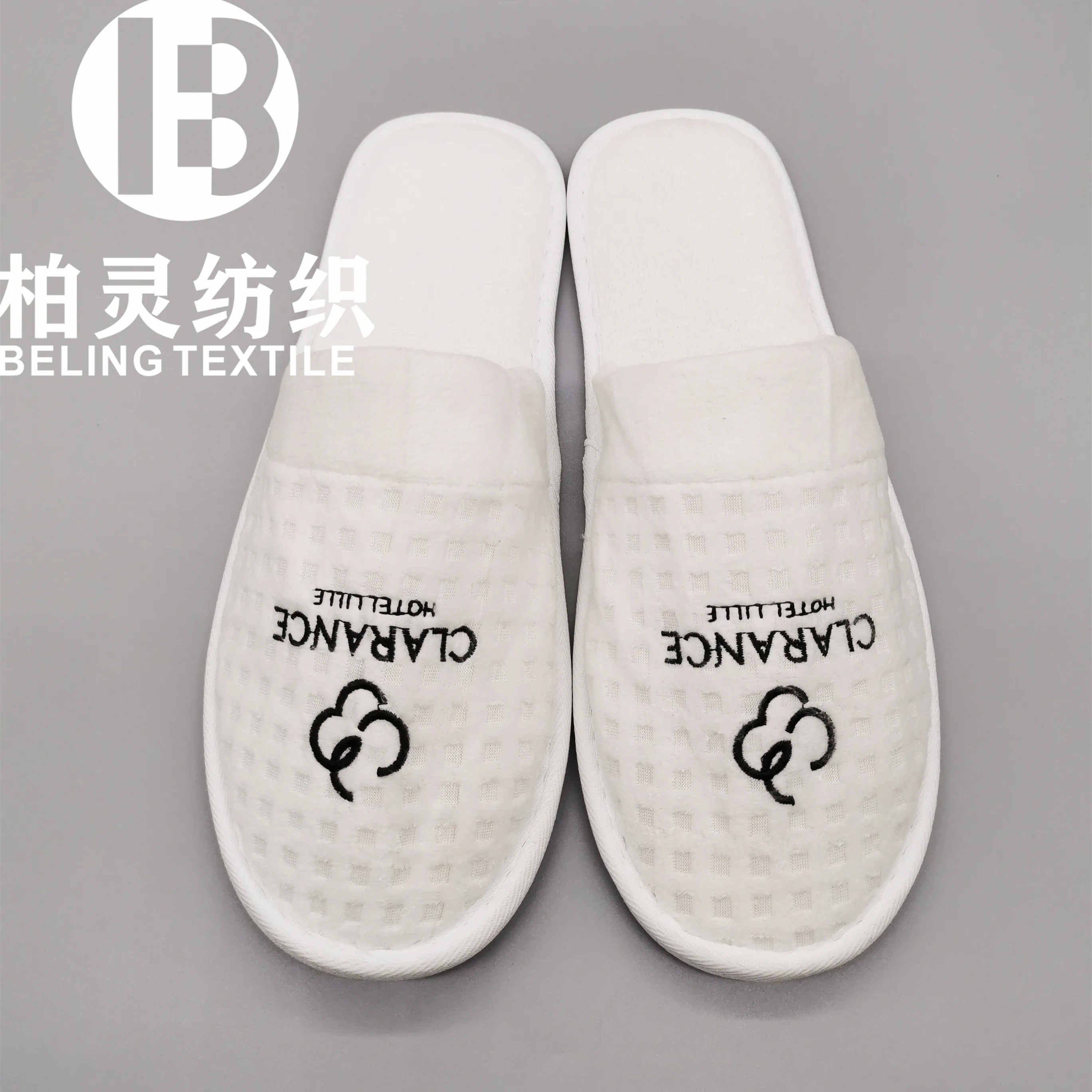Plastic Dot anti-slip slippers Small check Waffle Disposable Hotel  Slippers Custom Logo Slippers