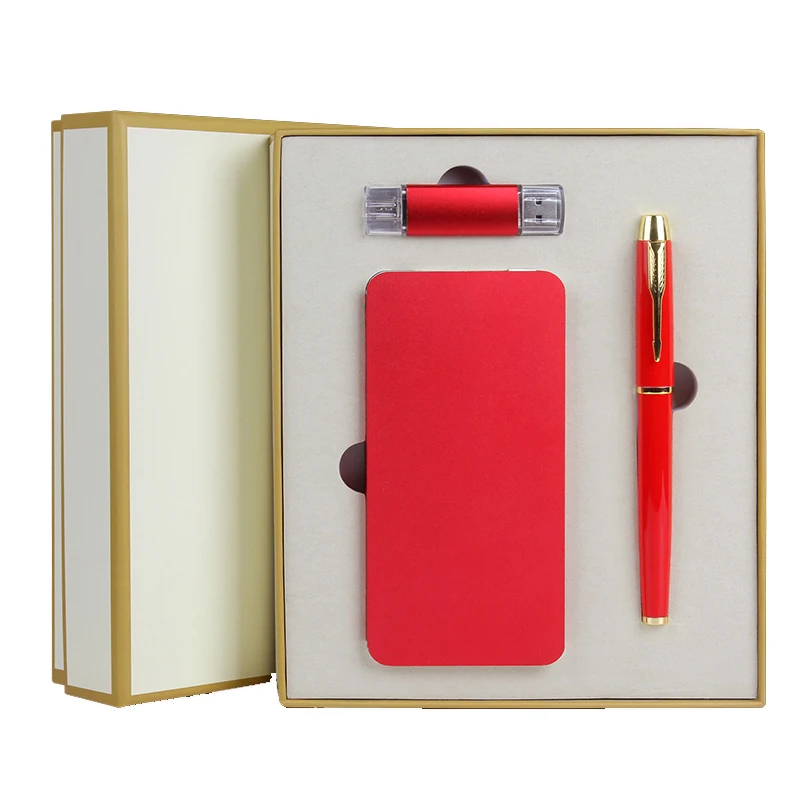 Бизнес идеи Power Bank & USB Pen Подарочный набор небольшой инвестиционный рекламный товар для мужчин и женщин с УФ-бисерной печатью