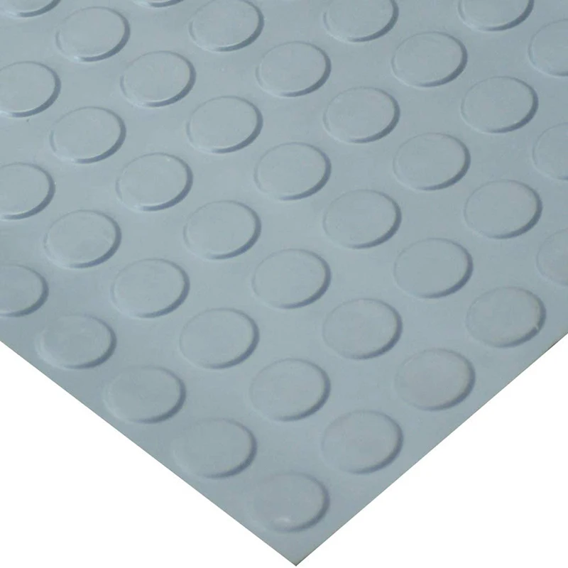 Fashion eco-friendly colorful round button PVC garage floor roll coin rubber flooring mat