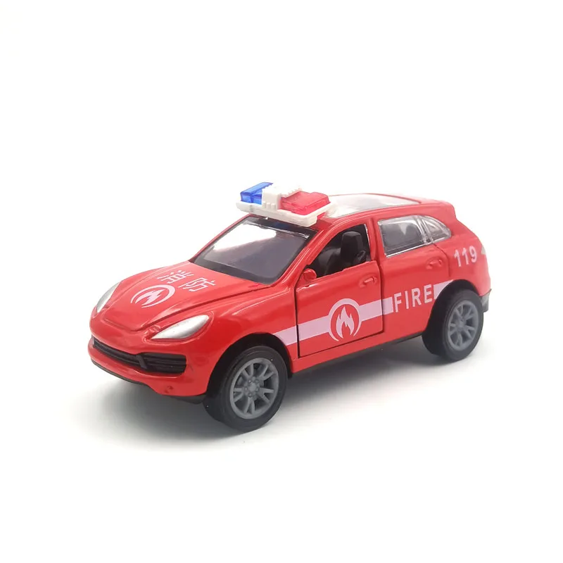 Alloy Wholesale Pull Back Car Diecast Police Car Door Open Matel Car 1 64 Scale Simulation Toy Kits