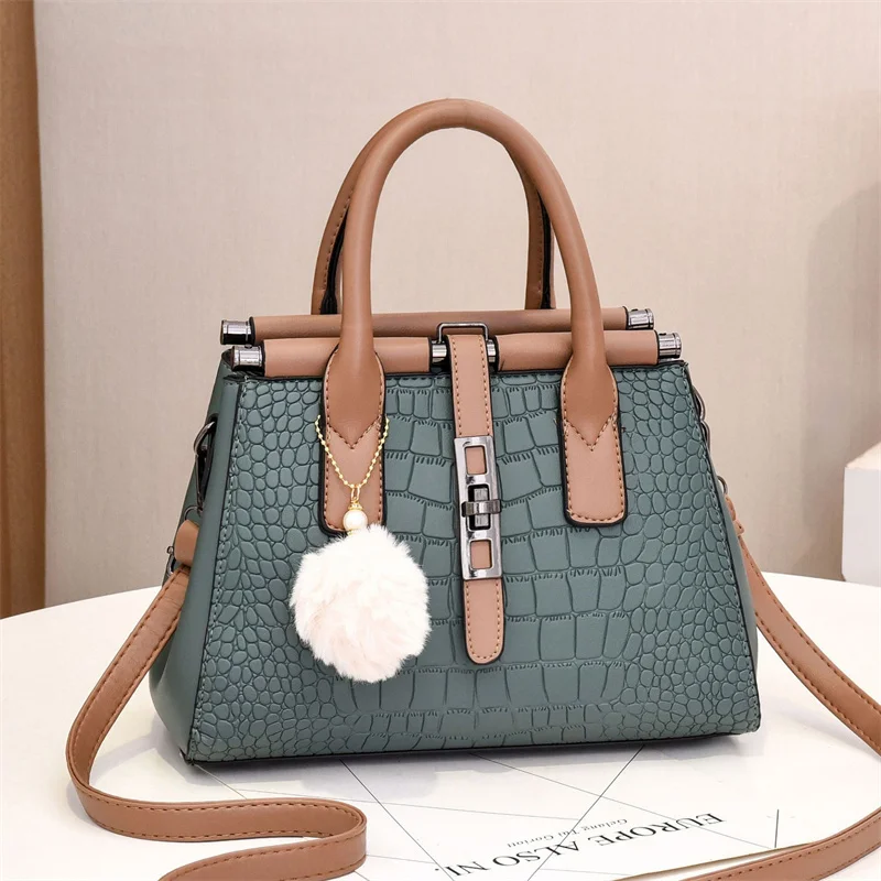 2022 New Fashion Alligator Pattern Pu Leather Tote Bag Female Elegant Handbags Ladies Shoulder Hand Bag For Women Luxury
