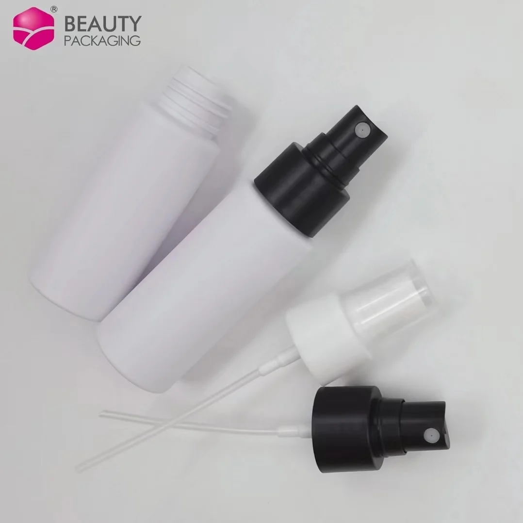 Custom 50ml Plastic Toner Bottle Cosmetic Frosted Matte White PET Plastic Spray Bottles For Personal Care Liquid