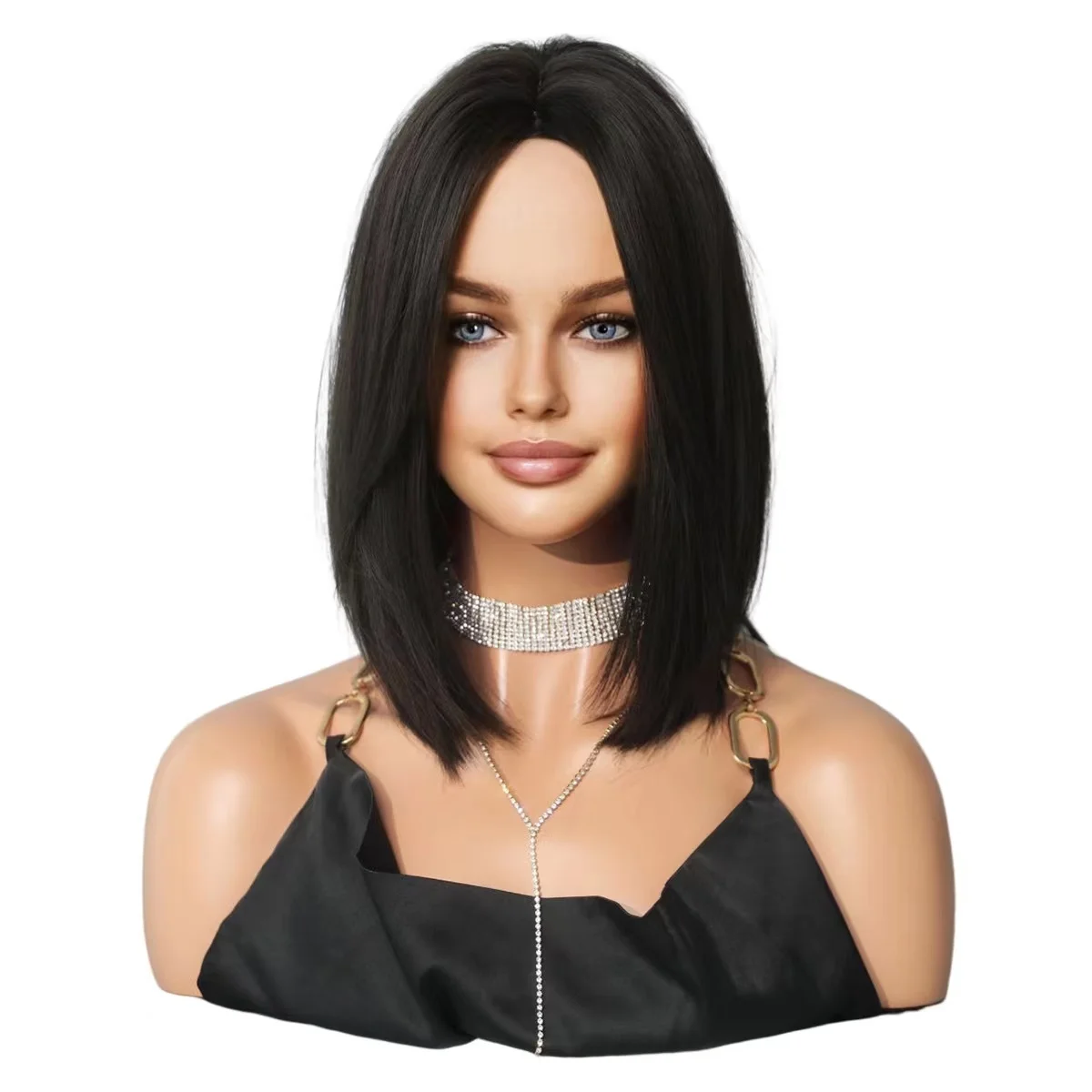 14 Inch Fashion Synthetic Short Bob Wig Cheap Full Lace Wigs With Bangs For Women