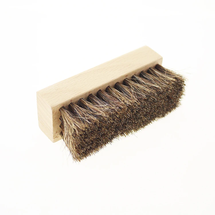 
China Yangzhou beech wooden horsehair soft ponytail for gifts sneaker shoe cleaning care shoe brush 