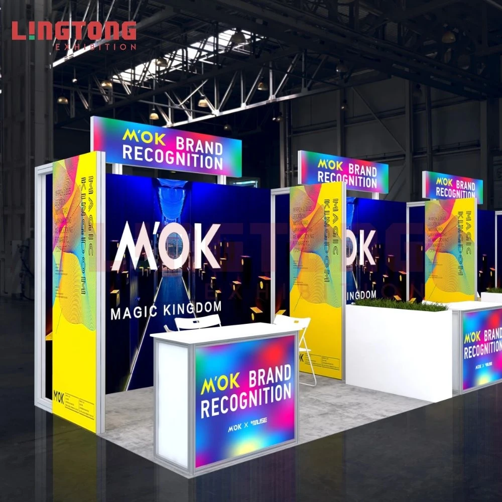Customized 80mm aluminum extrusion fabric frame booth stand special design for tradeshow and technical show