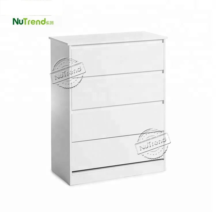 Wholesale wooden corner 4 chest of drawers in white