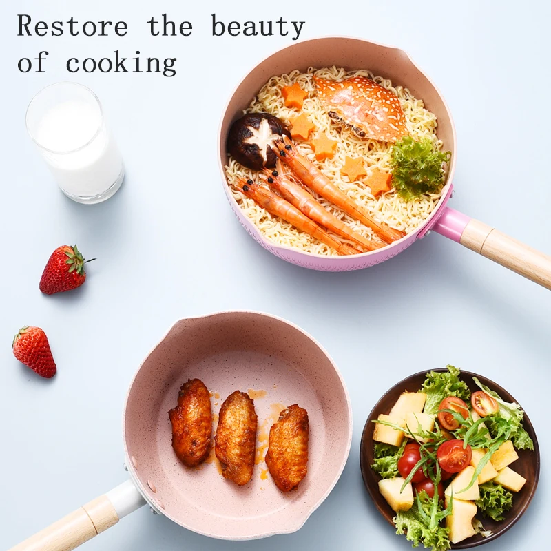 Multi-functional Snow Saucepan Custom Logo Non-Stick Frying Pan Cooking Pot With Lid