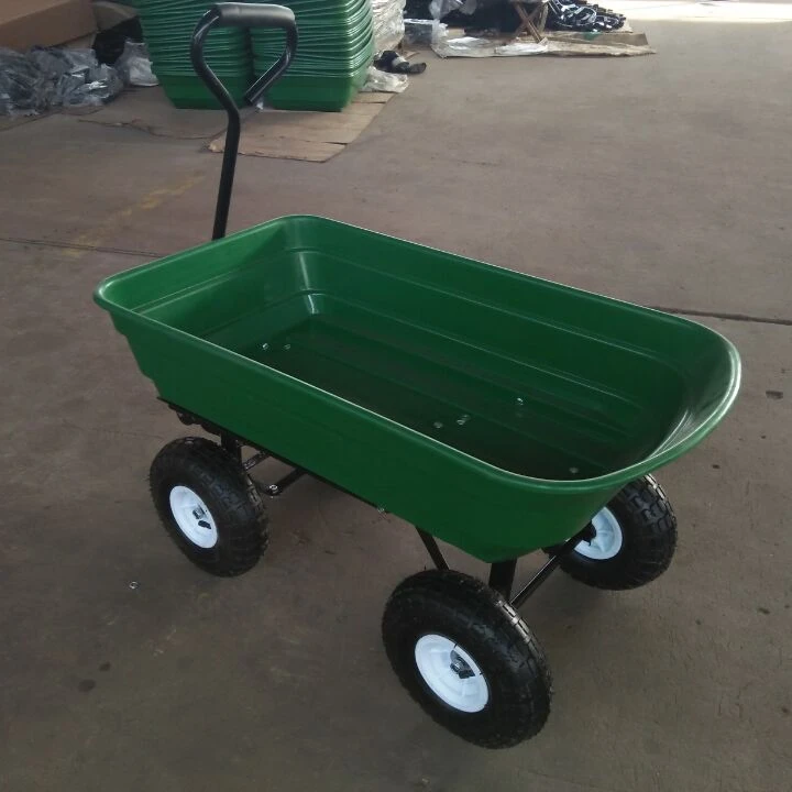Hand carts trolleys garden style trolley 4 Wheel Folding Tipping Garden Wagon TC840