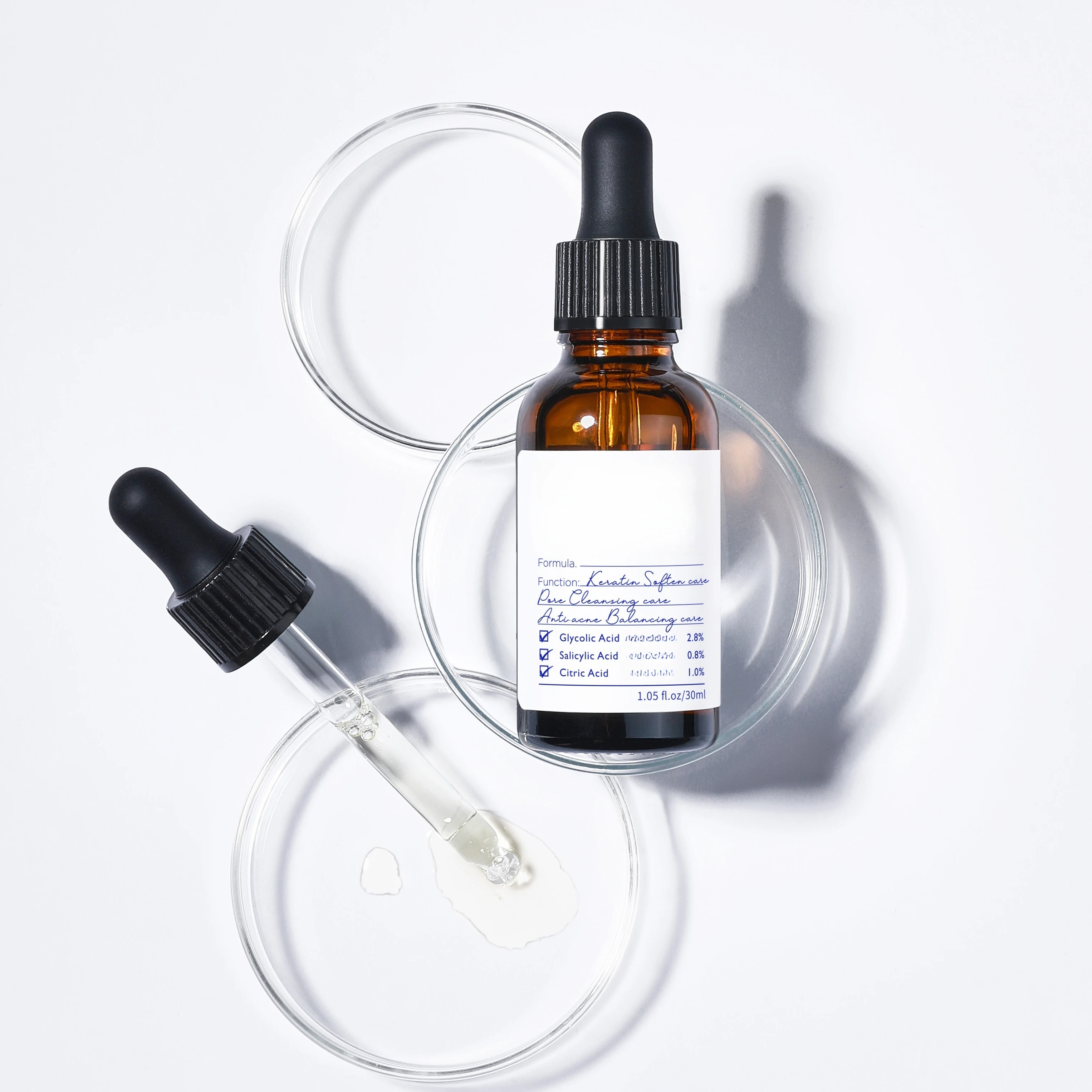 Make Your Own Brand Glycolic Acid Salicylic Acid Anti-acne Pore Shrinking Exfoliator Professional Strength Peeling Serum