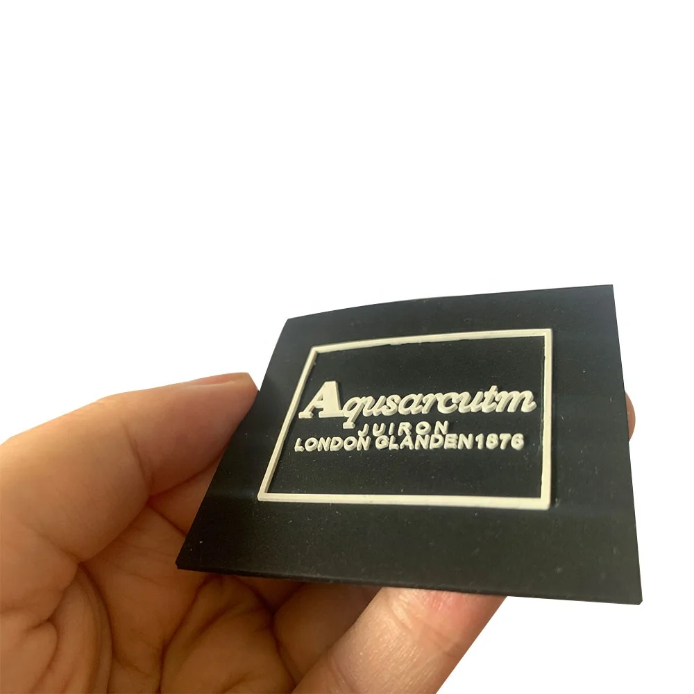 custom 3d embossed silicone logo printing pvc badge rubber patch heat transfer labels for clothing