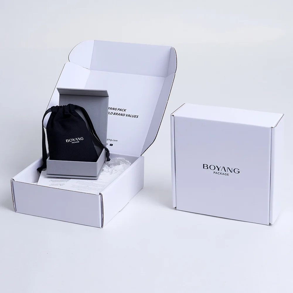 Custom Logo Printed Slide Paper Earring Necklace Gift Ring Packaging Boxes Jewelry Box Set