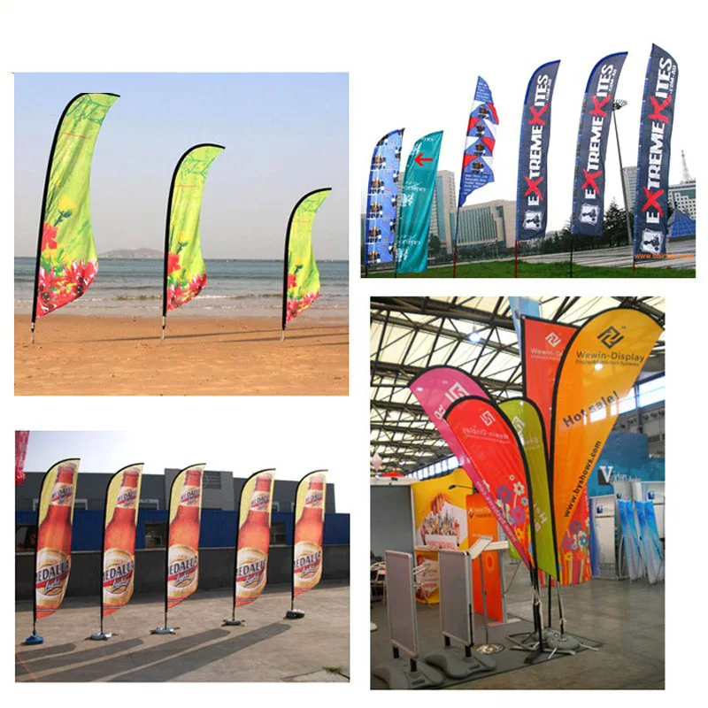 Outdoor Custom Advertisement Rectangle Feather Flag Banners Flags Pole Kit Custom with logo Feather Flag