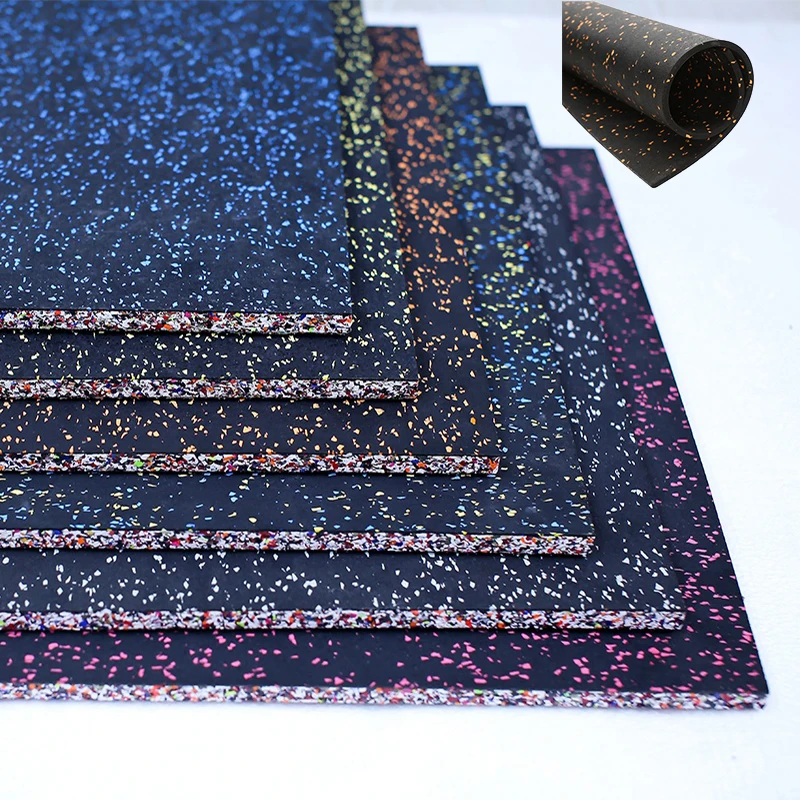 
Eco-friendly customized 20mm epdm heavy duty clipped high density non toxic tile rolls gym rubber flooring mat 
