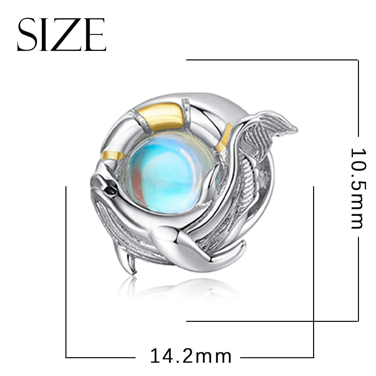 Cute Animal Giraffe Frog Caterpillar Moonstone Pendant 925 Sterling Silver Heart Charm beads for Bracelet Women Jewelry making