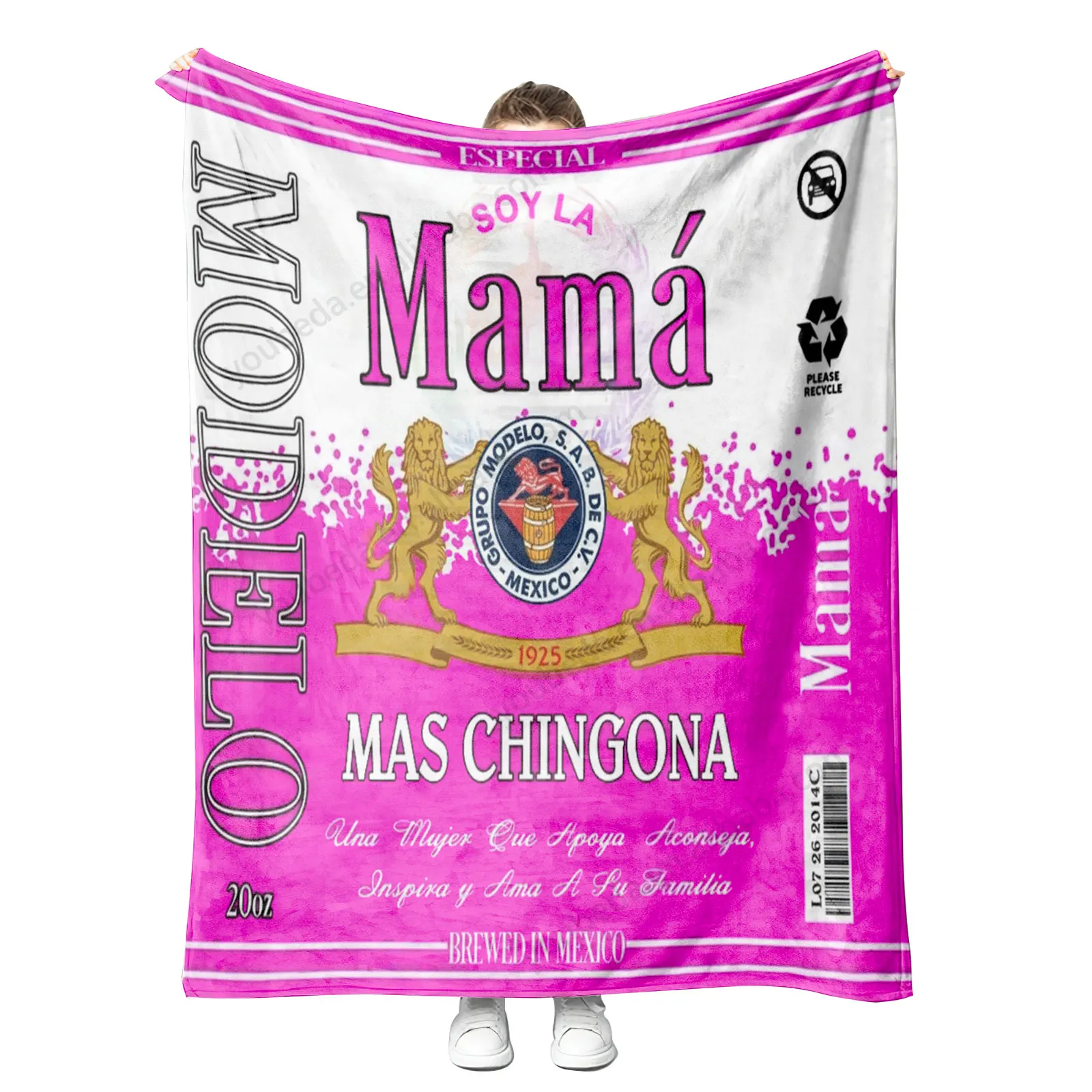 2024 Mom gift custom design Soy La Mama mas chingona vestido para mama de la novia printed flannel blanket