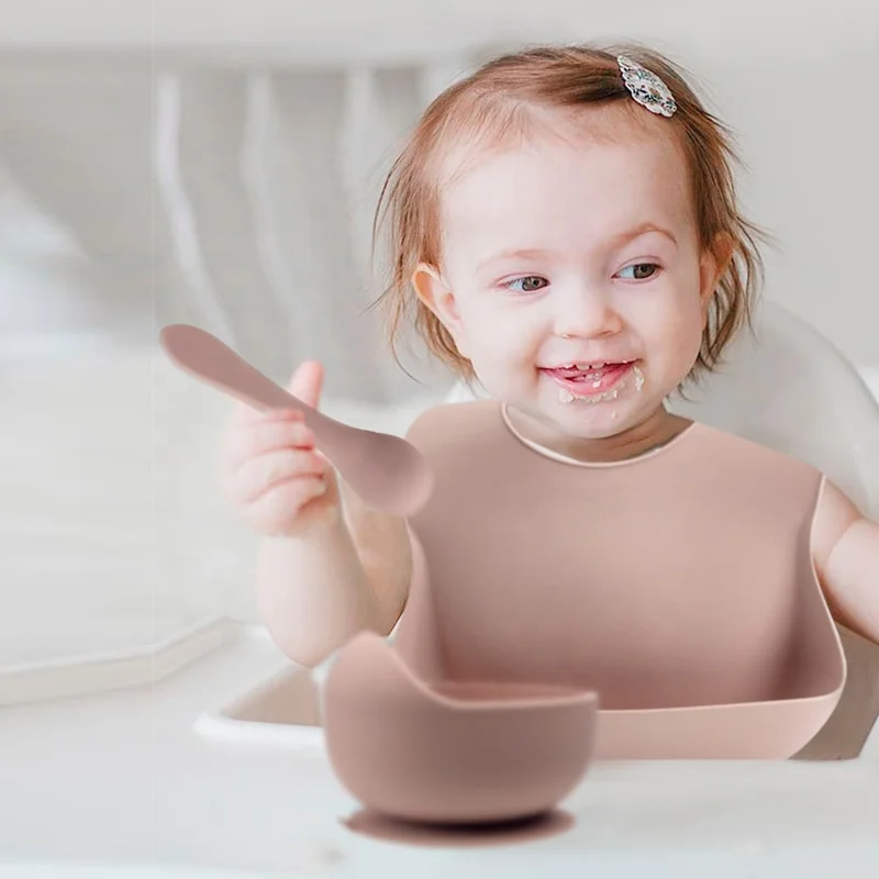 Non-slip Suction BPA Free Toddler Baby Weaning Set Or Platos De Silicona Para Bebe Divided Silicone Baby Plates For Kids Dining