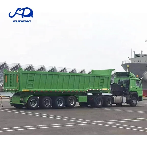 Hydraulic oil cylinder HYVA brand  4 5 6 axles rear dump trailer semi truck trailer for sale