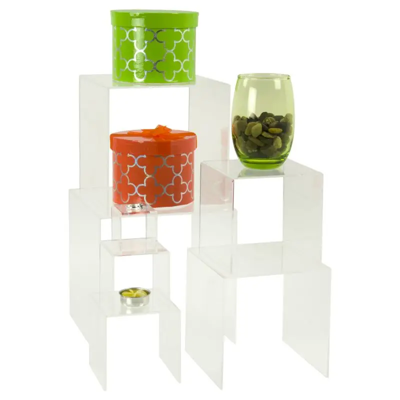 Acrylic Stacking Scroll Risers set of 5 Risers Factory Custom U Shaped white acrylic Risers Display stand acrylic Display Racks