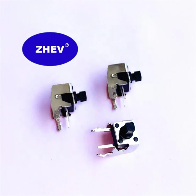 Square 6x6mm 180G DIP Tactile Switch With Round Button 250GF Tact