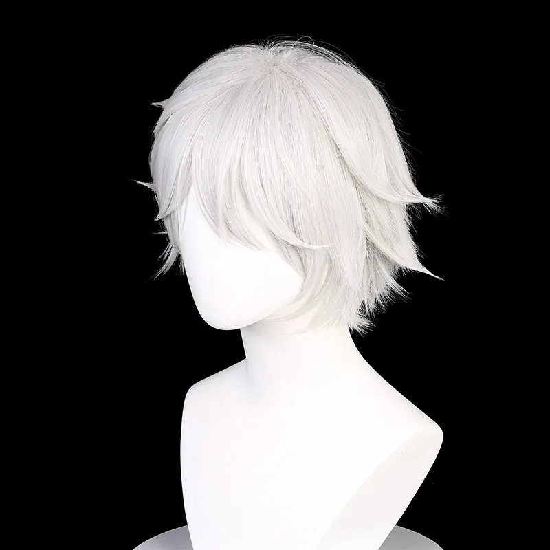 Wholesale 30cm Silver White Hypnosis Mic Aohitsugi Samatoki Wig Cosplay Synthetic Anime Heat Resistant Hair Wigs