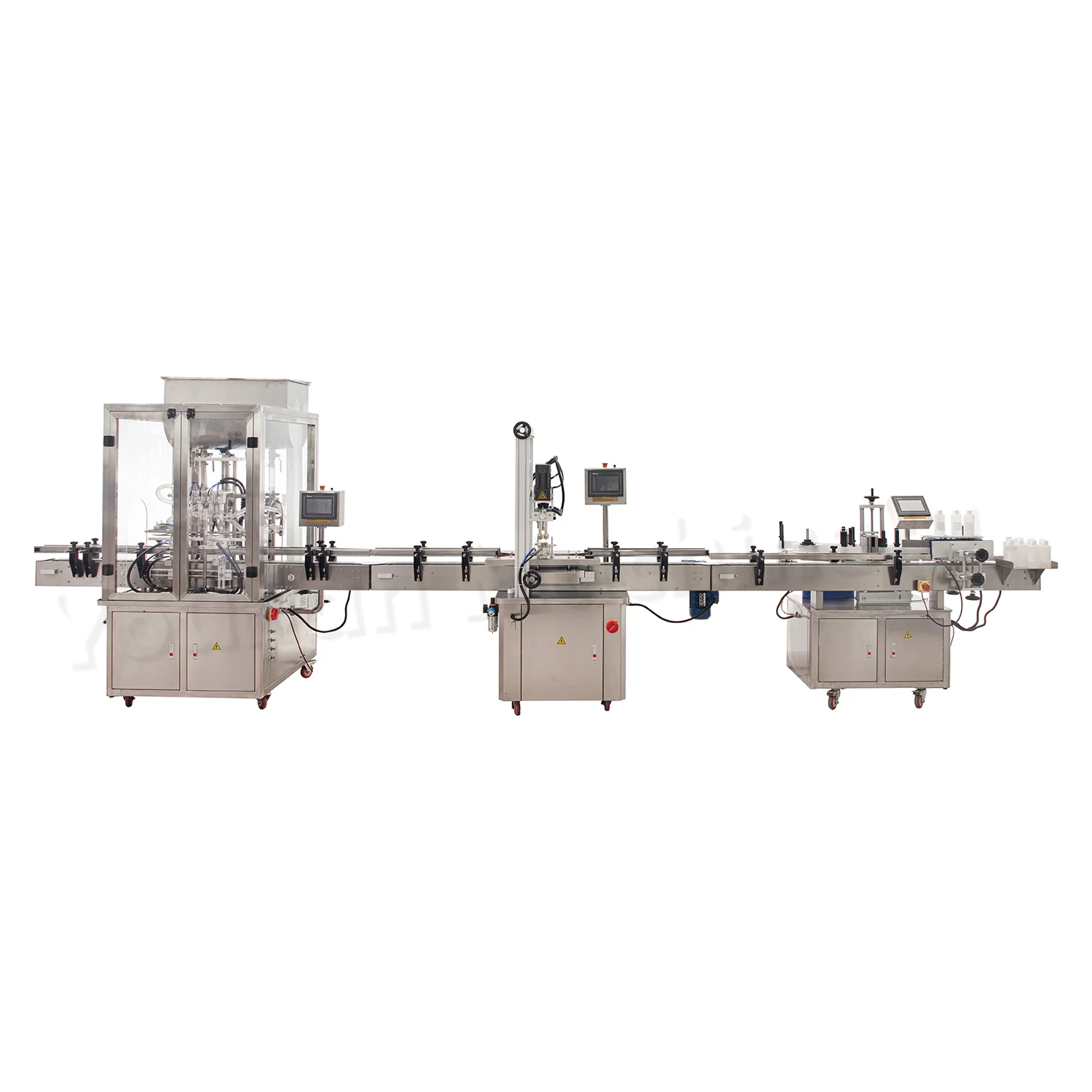 YL-L Automatic Production line Round Plastic Bottle Labeler Cosmetic Cream Paste Filling Capping and Labeling Machine