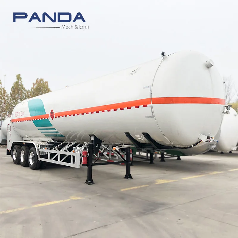 PANDA 3-axle Lng Cryogenic Tank Truck Trailer Lng/ Cng Tanker Semitrailers Vessel Steel Semi-trailer Used Truck Trailers Sale