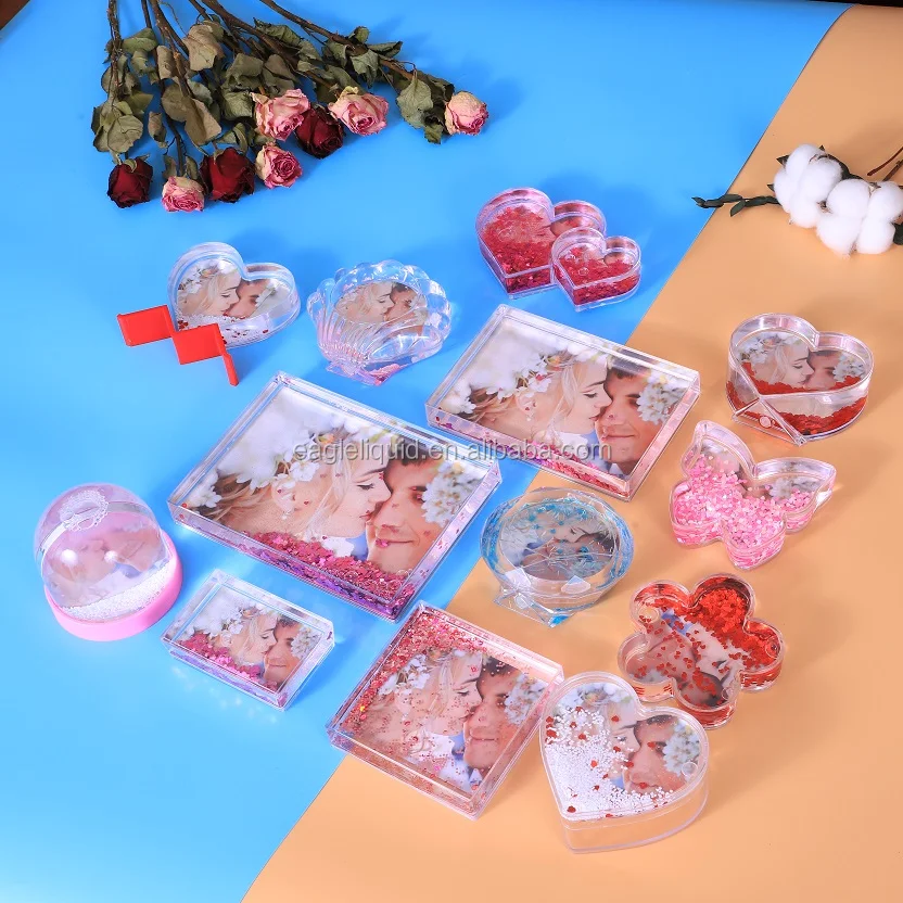 Hot Selling Transparent Picture Frame Instant Mini Photo Picture Frames Liquid Glitter Photo Frame 2x3
