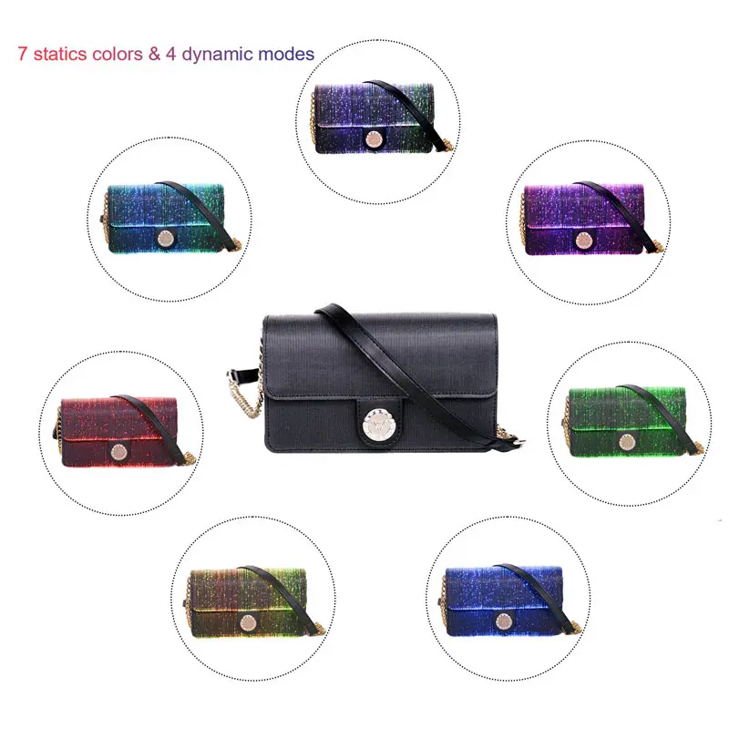 Women luxury unique glowing handbag famous brands stylish personalized crossbody handbag with chain strap