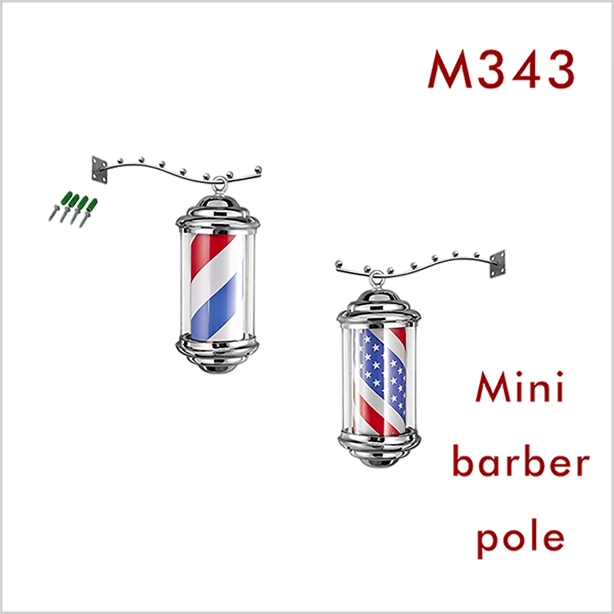 M343 Hot sale LED Hair salon sign Barber shop lamps Outdoor Traditional mini barber pole