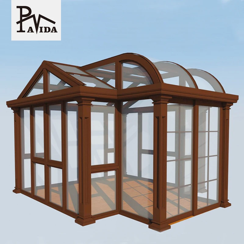 Conservatory sun room sets prefabricated glass sale top fashionable customized steel frame style sun room