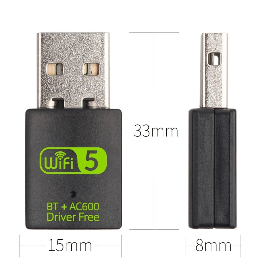 600Mbps USB Wifi Receiver Dongle USB2.0 RTL8821CU Wireless Wifi Adapter Network Cards