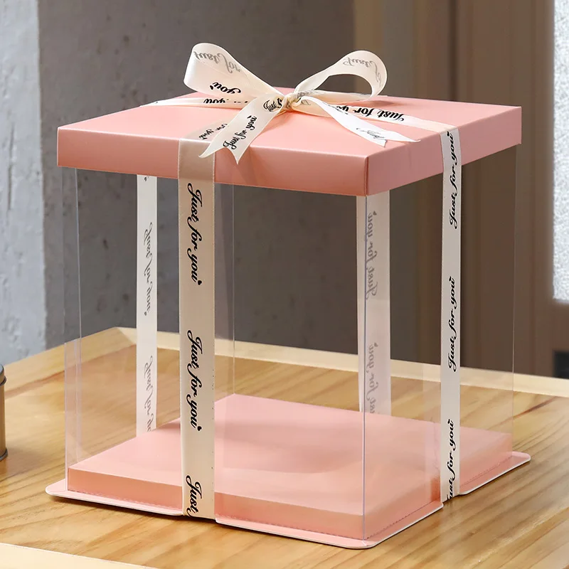 Transparent Box Plastic Clear Pvc Cupcake Round Bakery Large 8 10 Inch Luxury Cake Tall Boxes For Cake Packing Cake Paper with