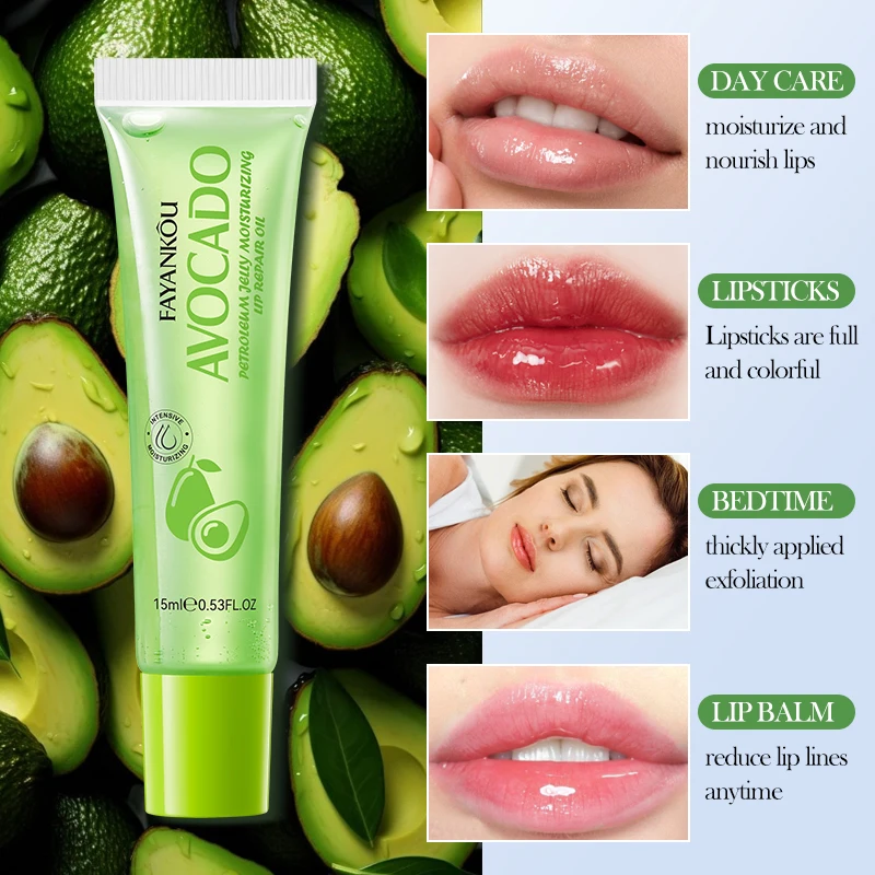 OEM FAYANKOU Private Label Lip Treatment Anti Chapping Moisturizing Lip Gloss Cosmetic Product Avocado Nourish Repair Lip Oil
