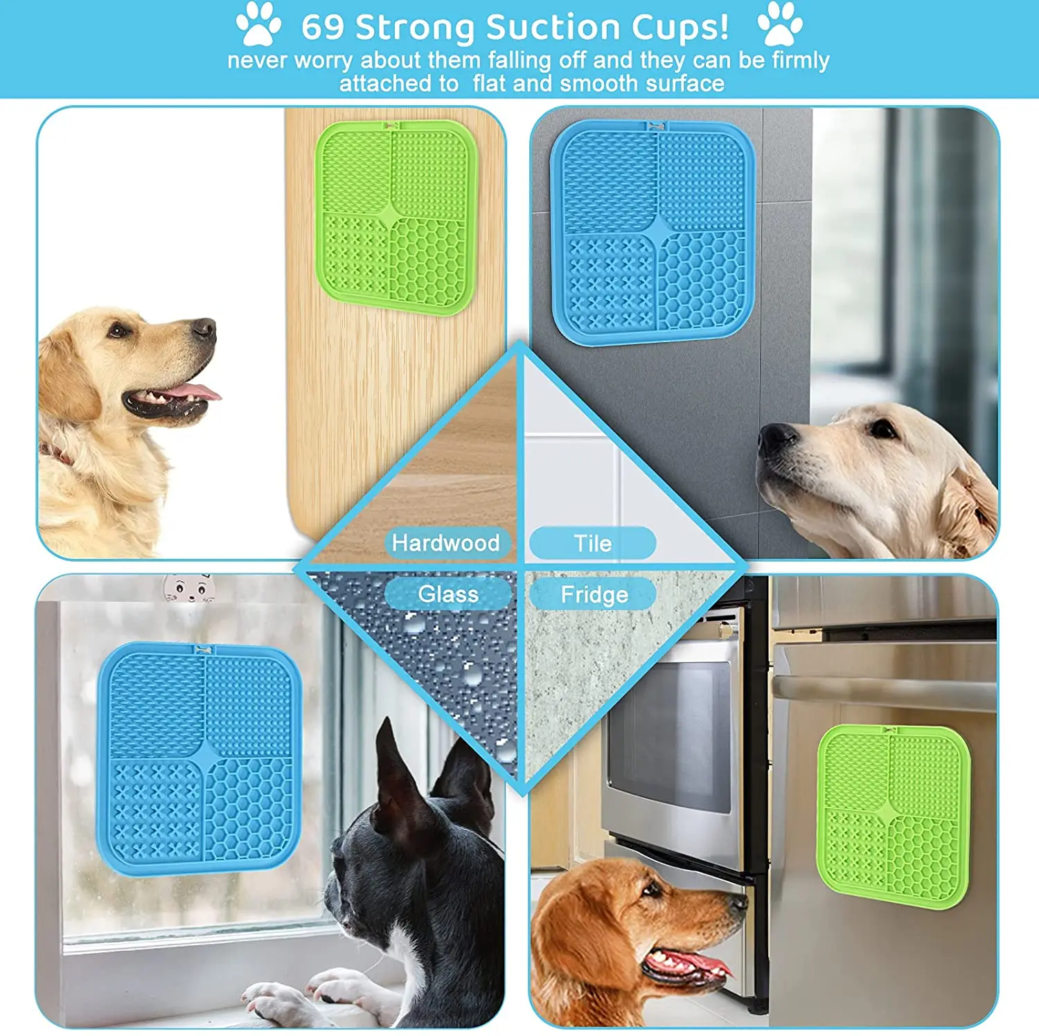 Wholesale Dog Slow Eating Silicone Lick Pad With Suction To Wall Safe Material Pet Feeding Bowl Mat Slow Eating Pet Treat Mat