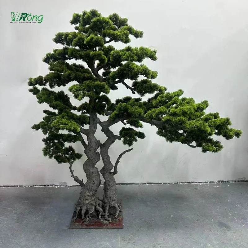 Factory Wholesale Price Artificial Bonsai Pine Tree Plant Indoor Decorative Green Pine Tree