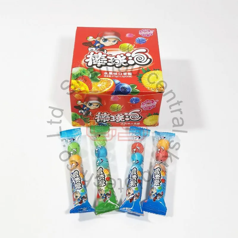 custom bubble gum Ball Candy fruity baseball chewing gum For Sale