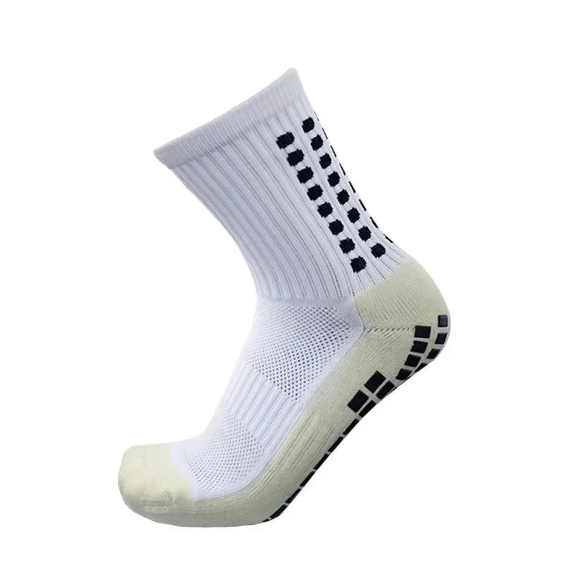 Free Sample High quality antslip custom logo crew sports grip non slip soccer Silicone bottom football socks