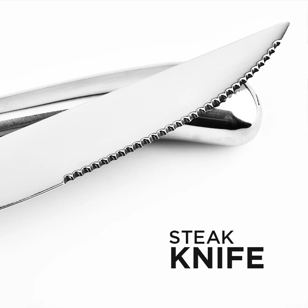 Popular stainless steel meat cutting blade kitchen steak knife set knives blanks with hollow handle / custom damascus