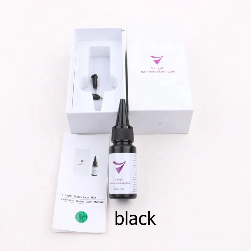 New Hot Selling V Light Hair Glue Black clear Color UV Glue for Hair Extensions Apply Professional for V Light Hair Extensions