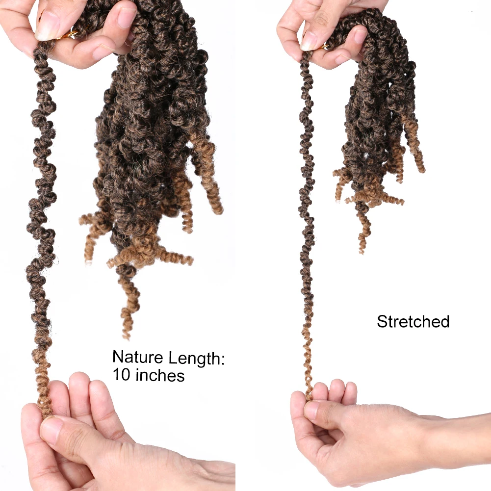 Hot sell Curly Pre-twisted Spring Twist Hair 10 inch Pre-Twisted Passion Twist Crochet Braids Kinky Bomb Spring Twist Hair
