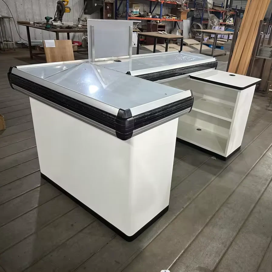 supermarket display multi-type supermarket equipment checkout counter cashier desk for shopping market