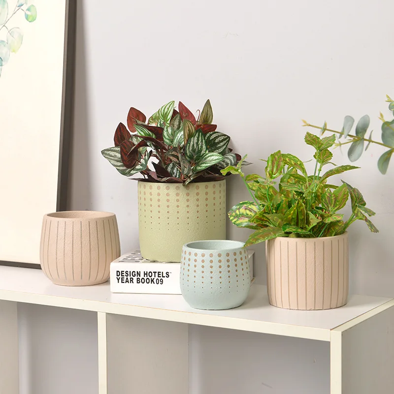 Wholesale home decor pots for plants indoor cement garden planting pots