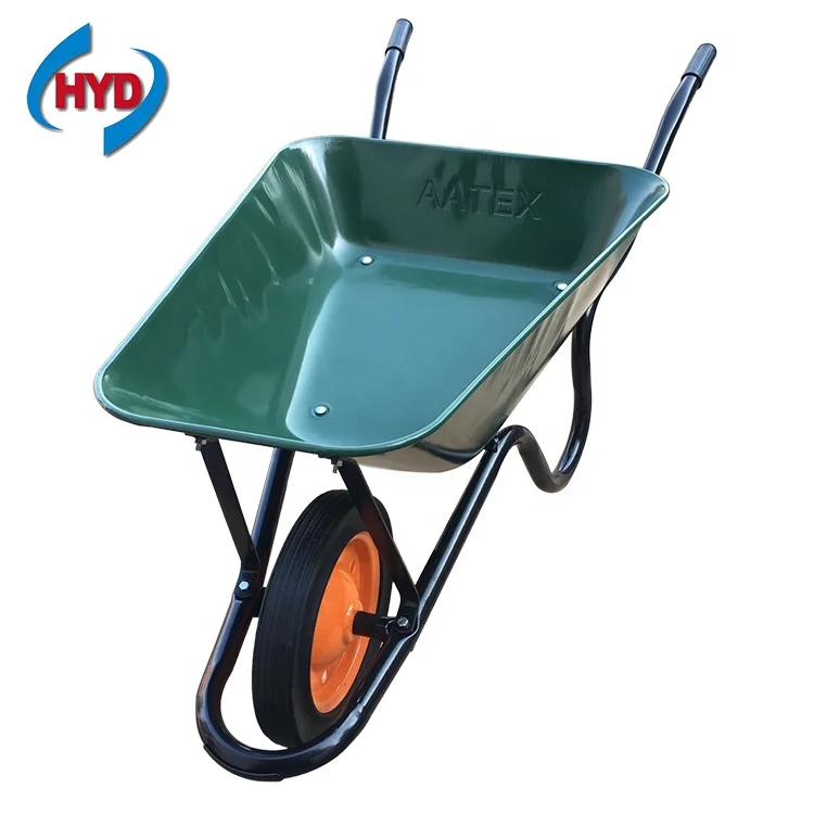 Professional WB3800 one wheel Wheelbarrow Green gardening tools metal Wheel Barrow