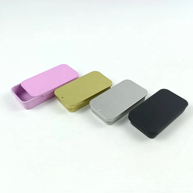 Hot Sale Custom Color Metal Boxes Small  5ml 10ml 15ml Mini Sliding Tin Box OEM  (NIR03)