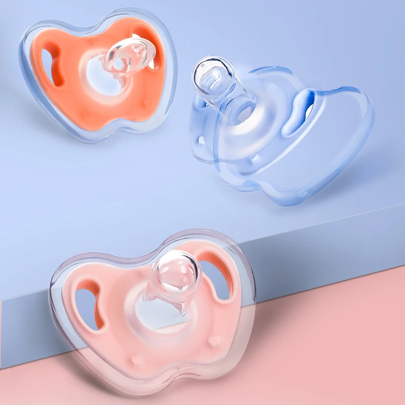 wholesales Ultra-Light Silicone Pacifier Symmetrical One-Piece Design BPA-Free Silicone Binkies for infant babies
