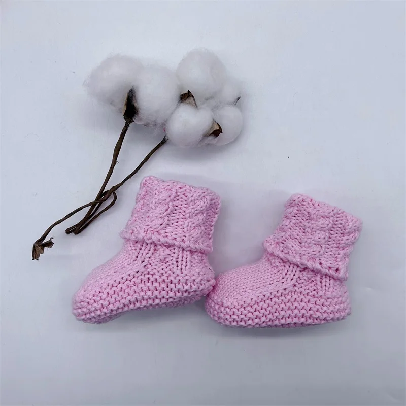 2024 Amigurmi Handmade Knitted Newborn Baby Cotton Step Shoes Crochet Shoe For Baby
