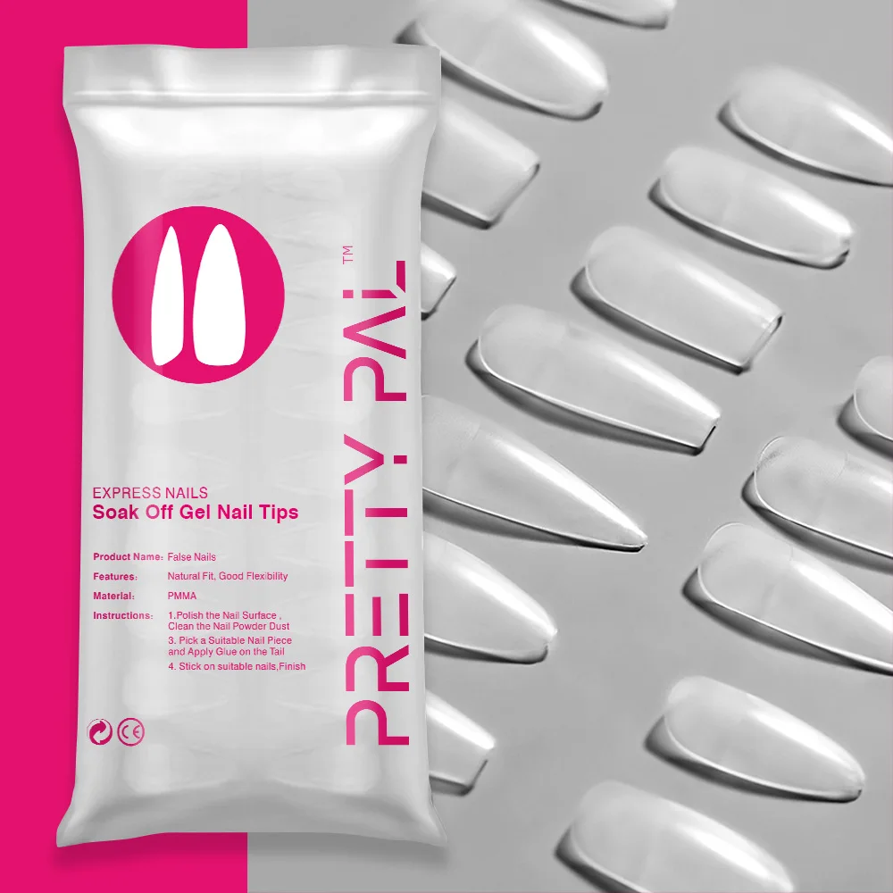 240pcs/box Soak Off Gel X Nail Tips Full Cover Beauty Manicure Seamless Clear Gel X For Nail Salon Extension Tip For Nail Art